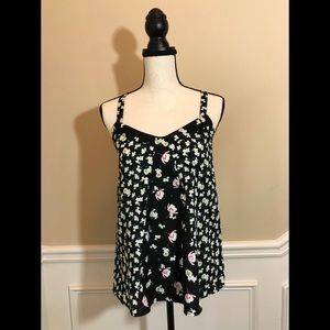 LC Lauren Conrad Floral Tank Blouse Shirt XS